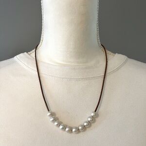 Tahitian Pearl & Leather Cord Necklace/Bracelet